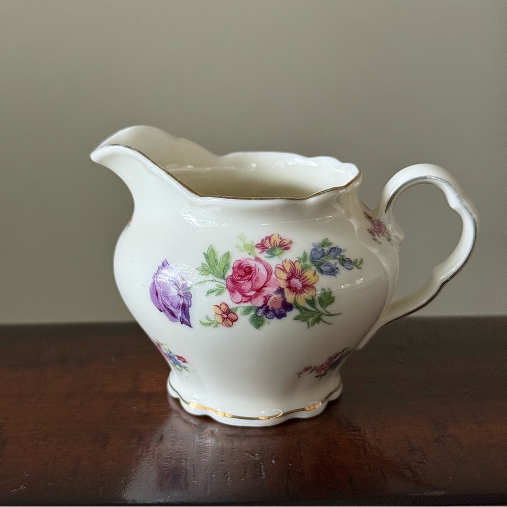 Vintage Floral Porcelain Mini Creamer